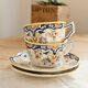 Antique polychrome faience chocolate cups with saucers – Flo decoration