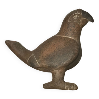 Vase zoomorphe sculpture d’oiseau perroquet vintage en terre cuite, mexique, années 70