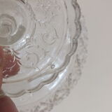 Arabesque molded crystal display cup serrated edges
