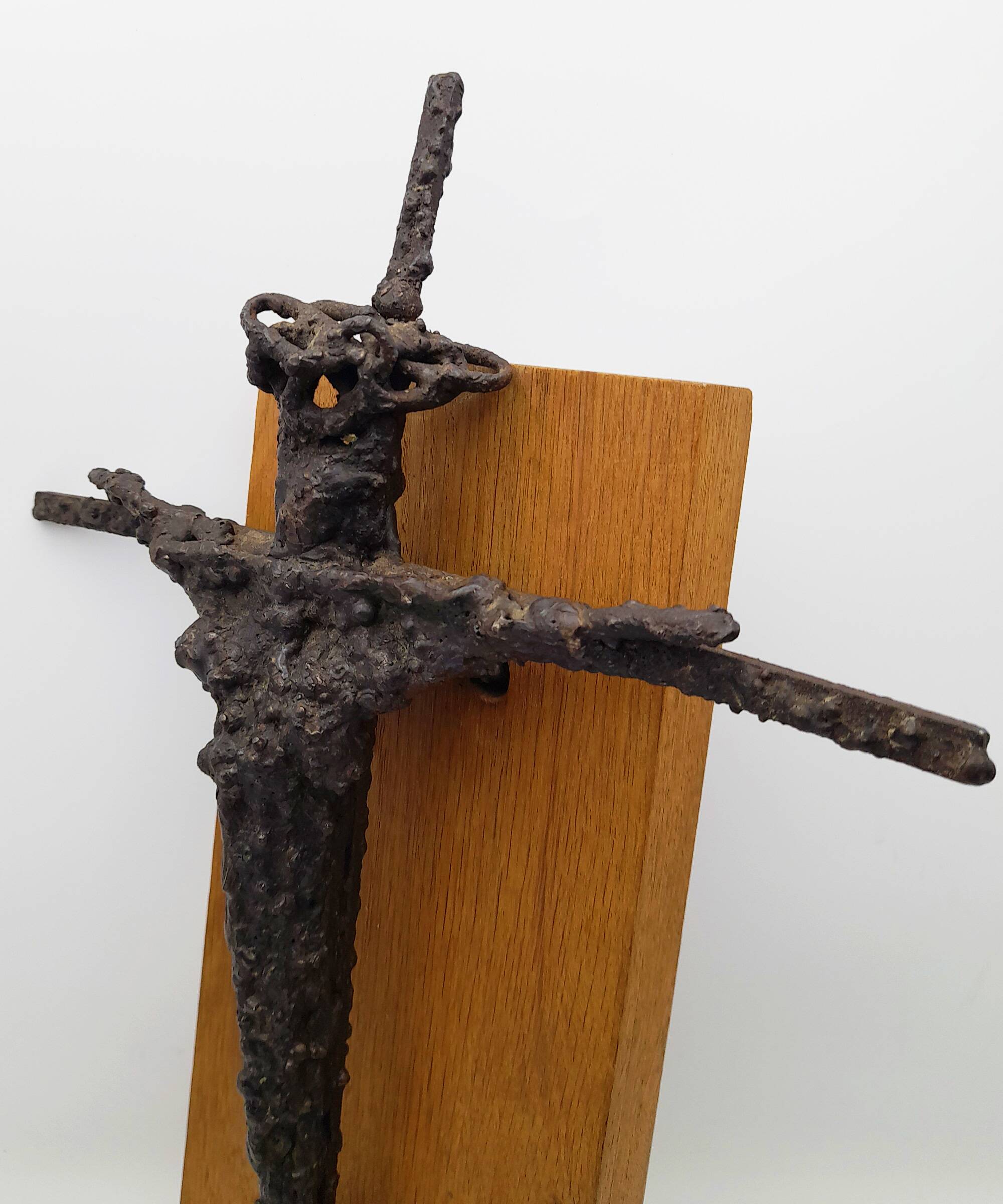 Brutalist sculpture, crucifix by René Mignion, France, 1967