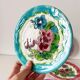 Lot de 5 assiettes en barbotine fleurs Vallauris 1950