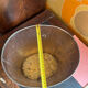 Vintage metal zinc paper bin parrot decor