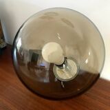 Vintage 70s smoked glass pendant light