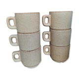 Lot 6 cups espresso in stoneware