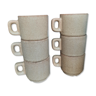 Lot 6 cups espresso in stoneware