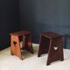 Arts & Crafts Heart Stools, Belgium, 1920s, Set of 2