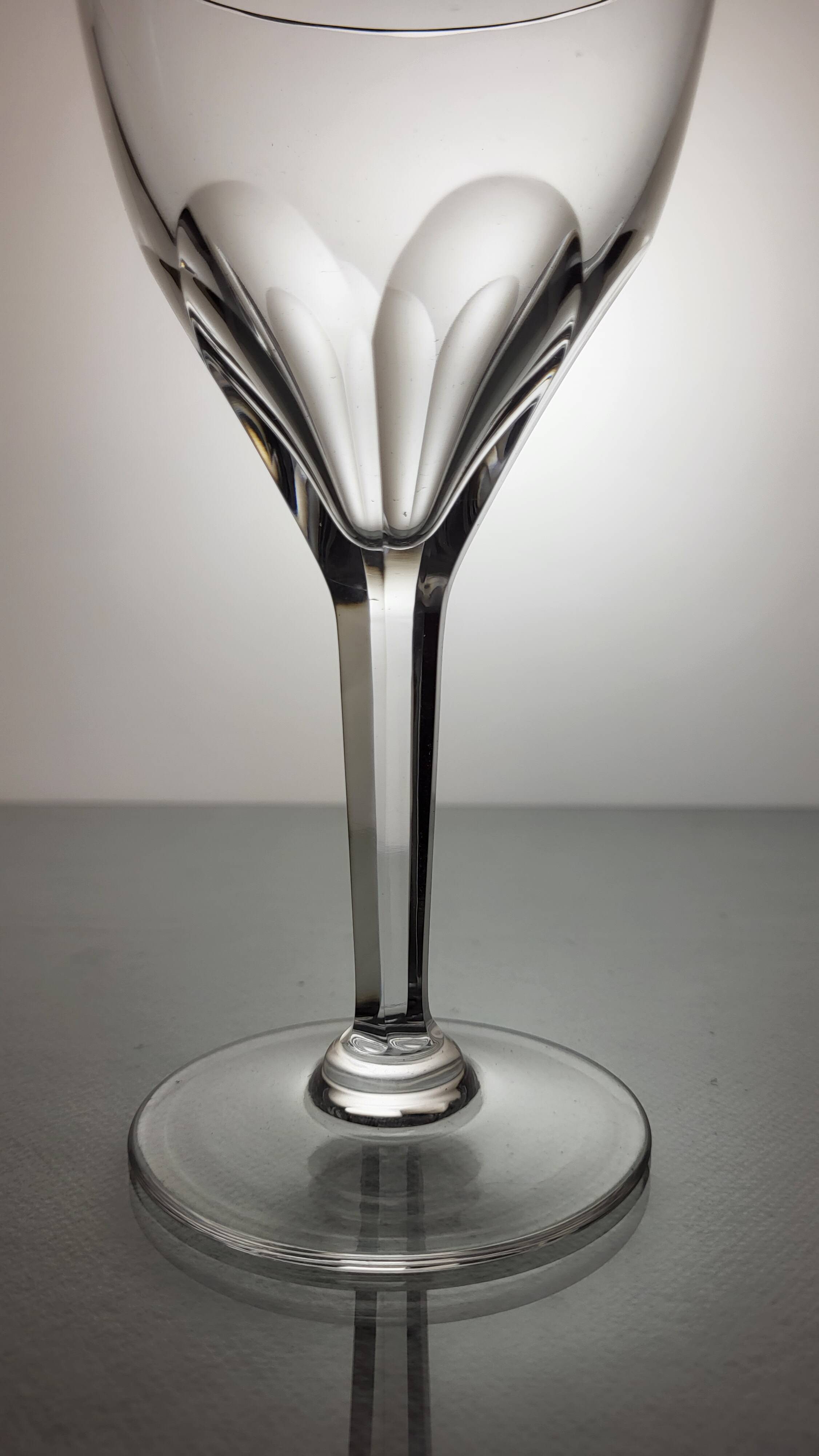 6 Val Saint Lambert crystal wine glasses model Nestor