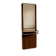 Console murale en chrome et palissandre avec miroir, années 1970, italienne.