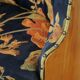Swedish stump chair / "Kubstol" in pine and floral upholstery, mid-20th century