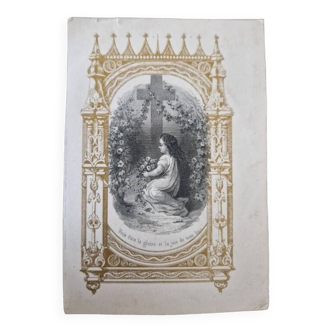 Ancien canivet - XIXème - doré à l'or - lithographie Bès et Dubreuil à Paris - Vers 1860-1880