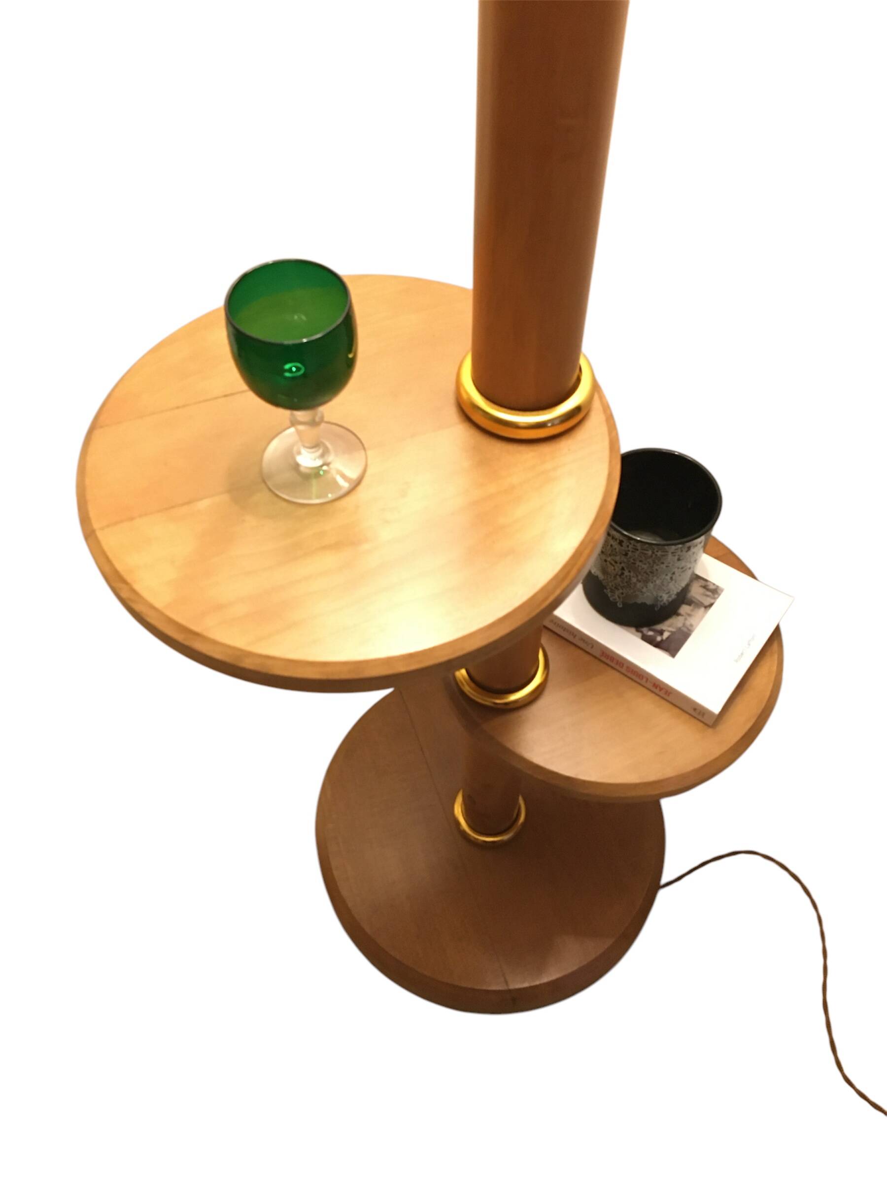 Vintage wooden floor lamp - 1950s