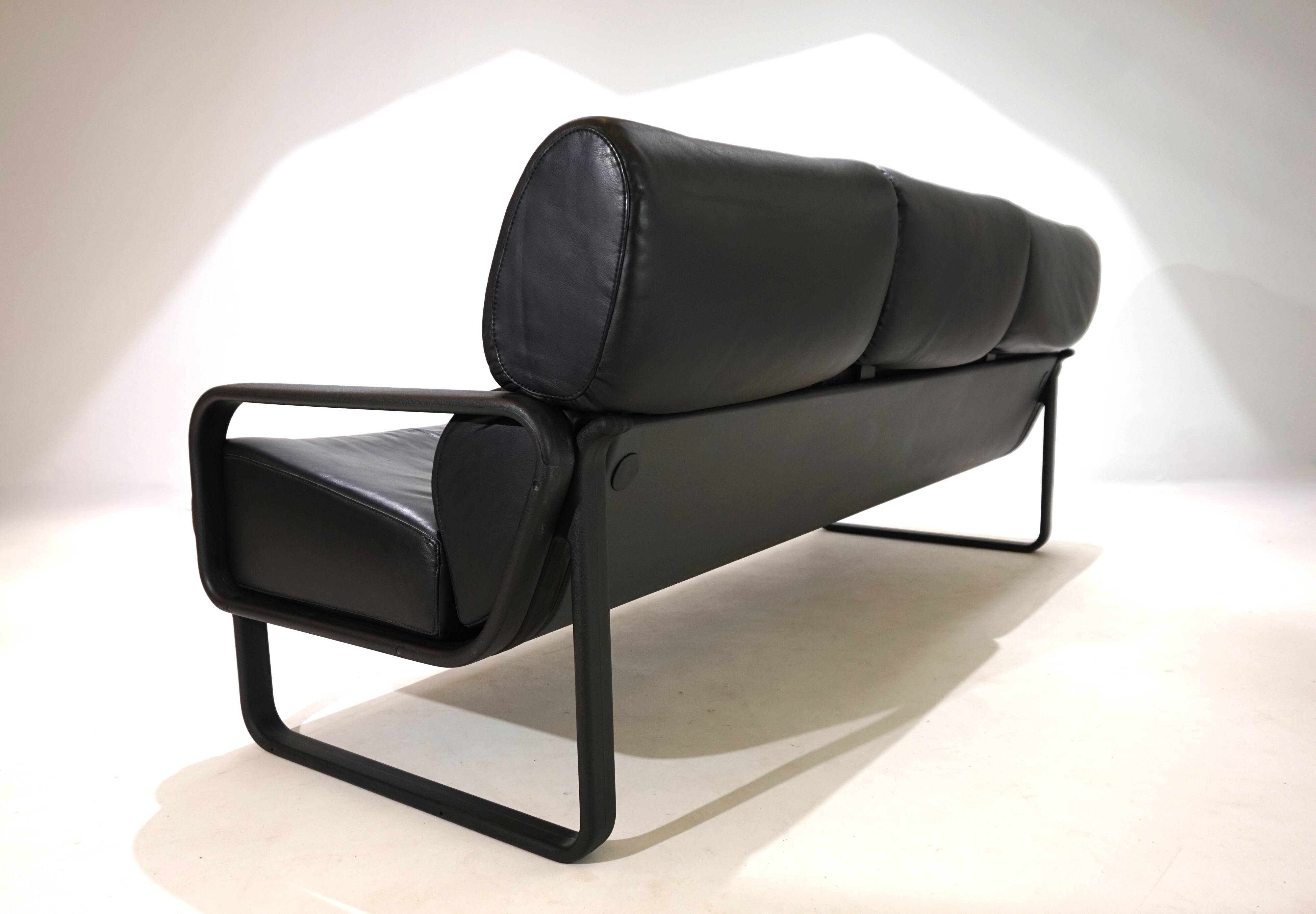Drabert Lobbytop three-seater leather sofa by Otto Zapf, 1979