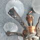 Chandelier suspension 6 branches Ezan France art deco