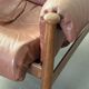 Fauteuil Amiral d'Eric Merthen, en cuir et palissandre