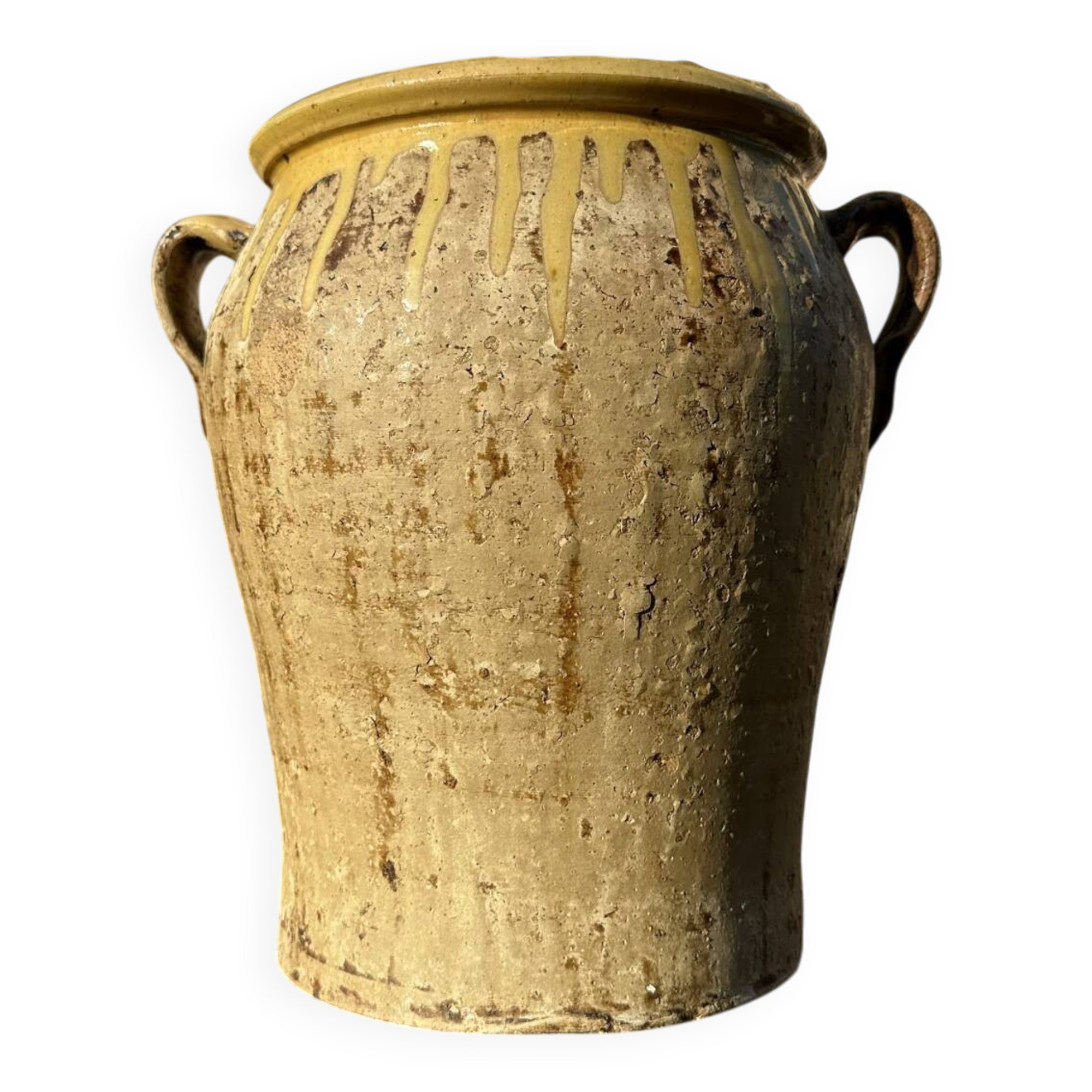 Ancient terracotta pottery jar