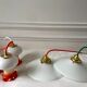 Pair of suspensions in smooth opaline colored thread early twentieth century