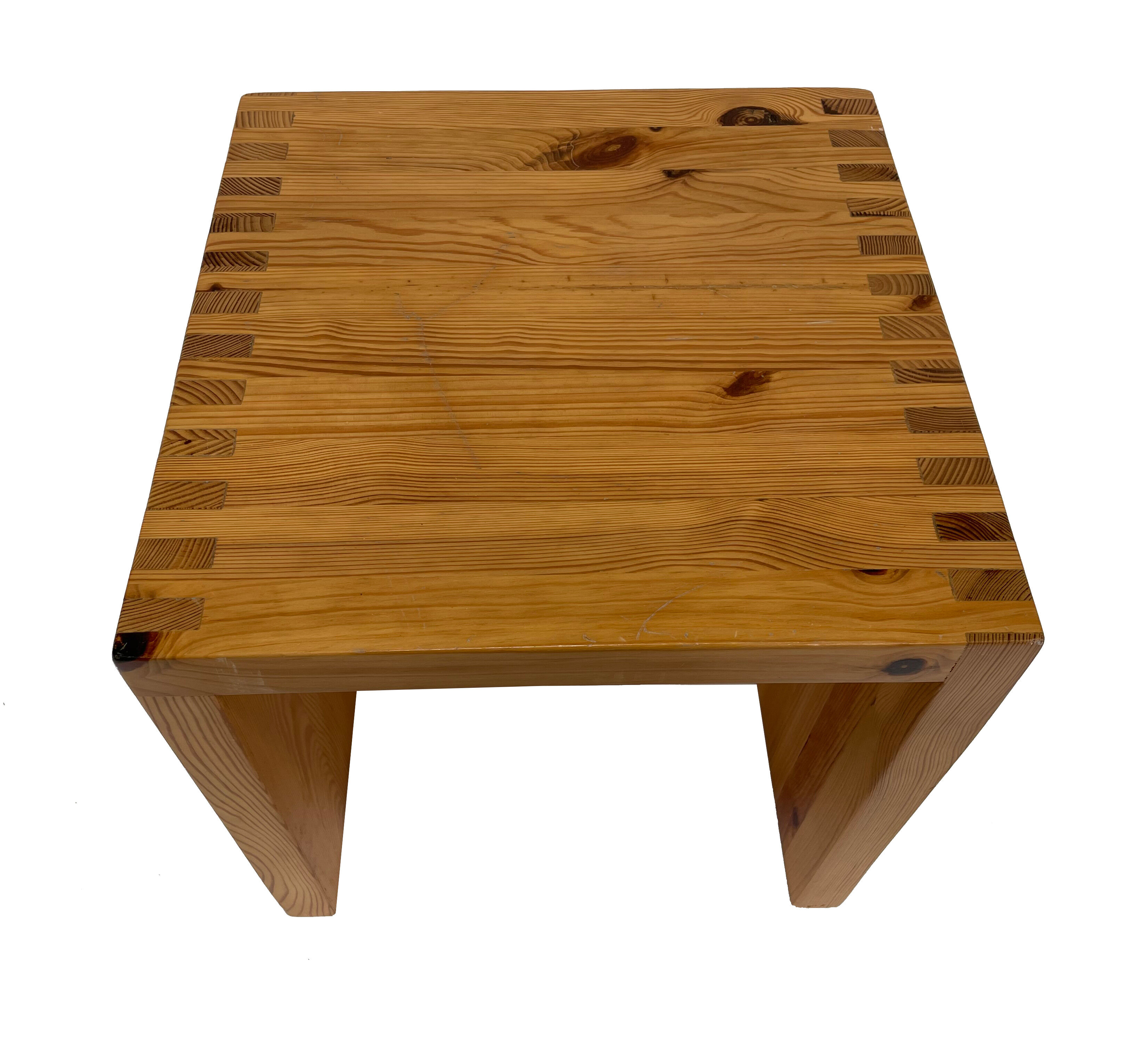 Vintage side table Ate van Apeldoorn, Pine wood 1970s