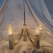 5-branched chandelier by Sciolari, Italy, space age, 1970