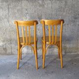 Lot of 2 chairs Fischel bistrot 1935 star seat