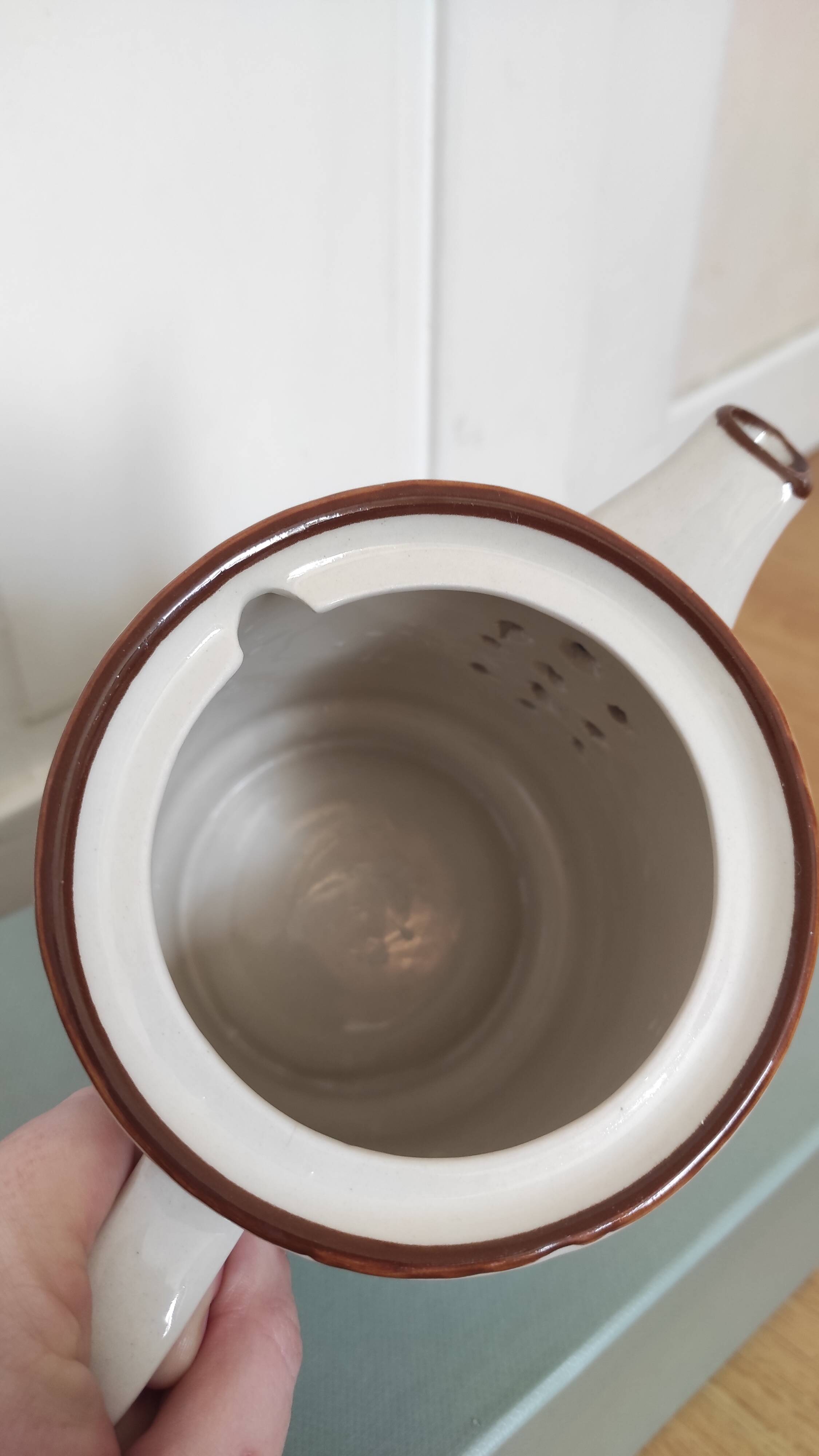 Vintage stoneware flower teapot