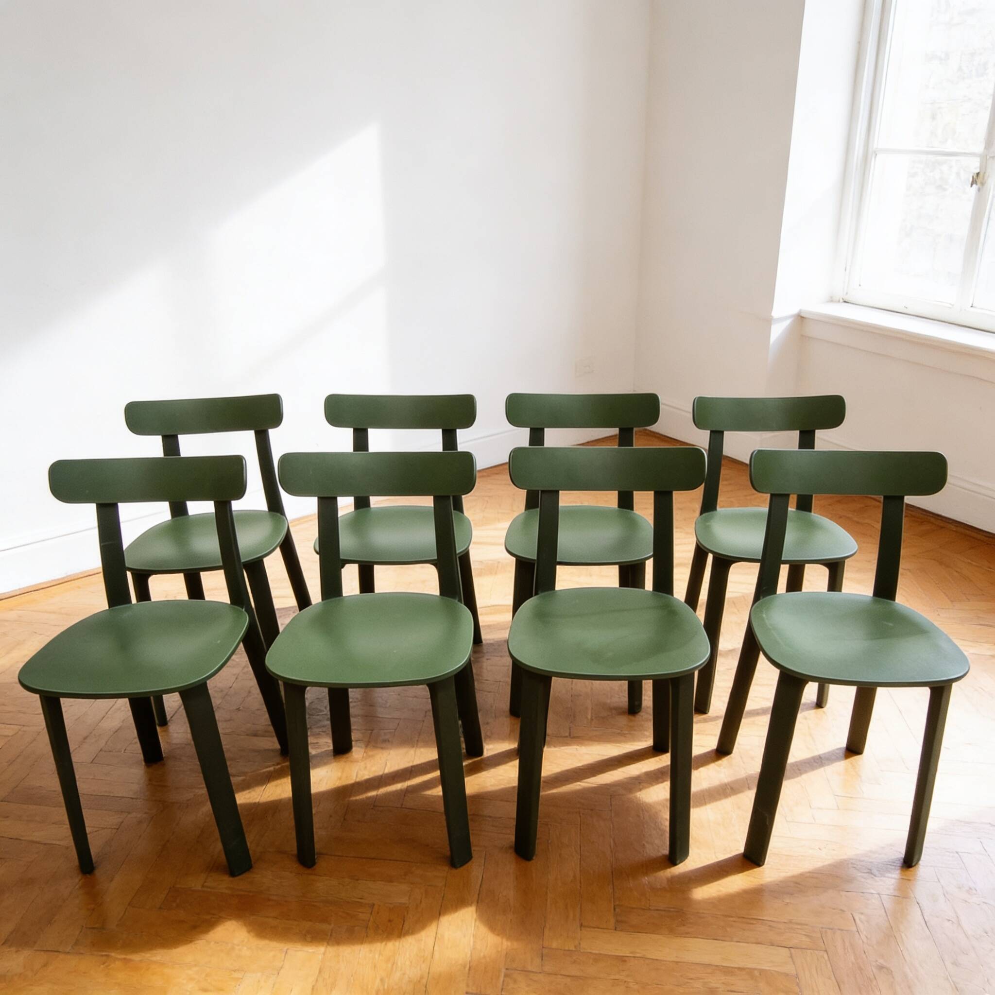 Set of 8 All Plastic chairs, Vitra