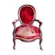 Fauteuil Louis XV en acajou et velours rouge
