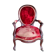Fauteuil Louis XV en acajou et velours rouge