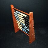 Vintage wooden school abacus - counting board unit tens in pearl school 1960-70