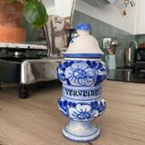 Apothecary porcelain pot Verbena painted by hand