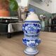 Apothecary porcelain pot Verbena painted by hand