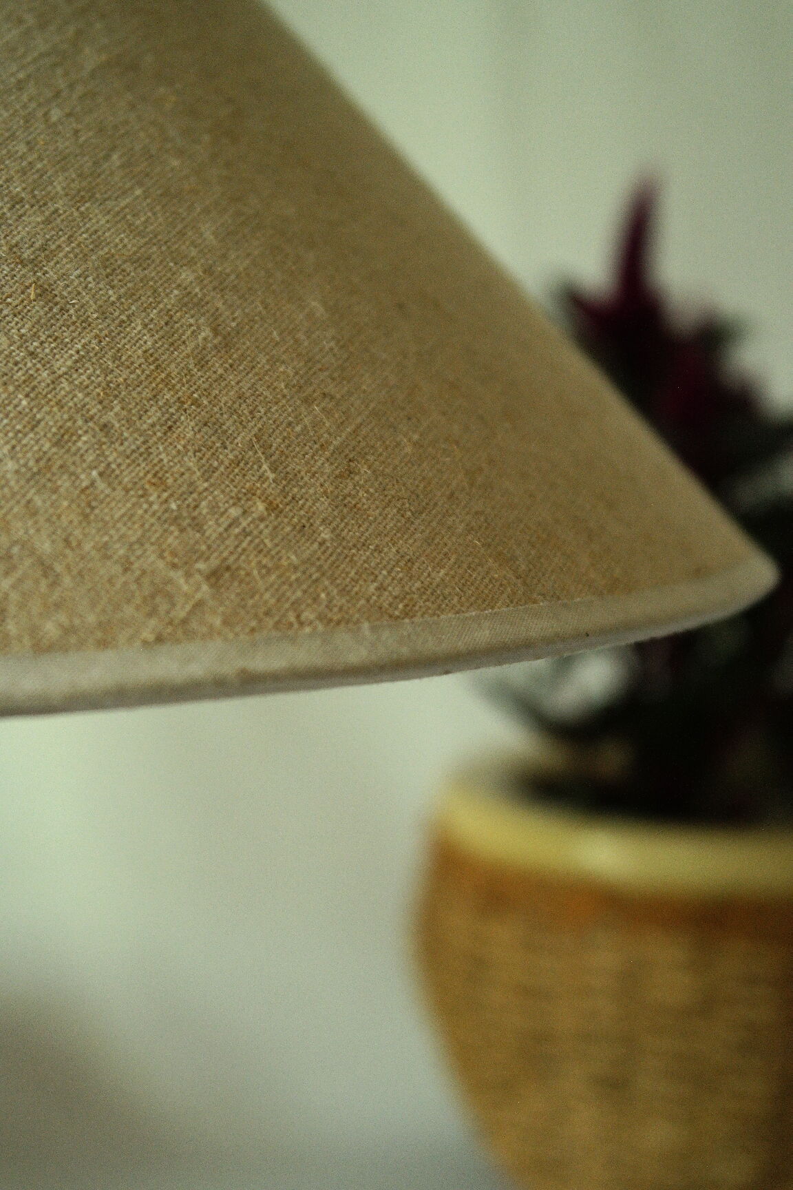 Table lamp chrome foot and vintage wood