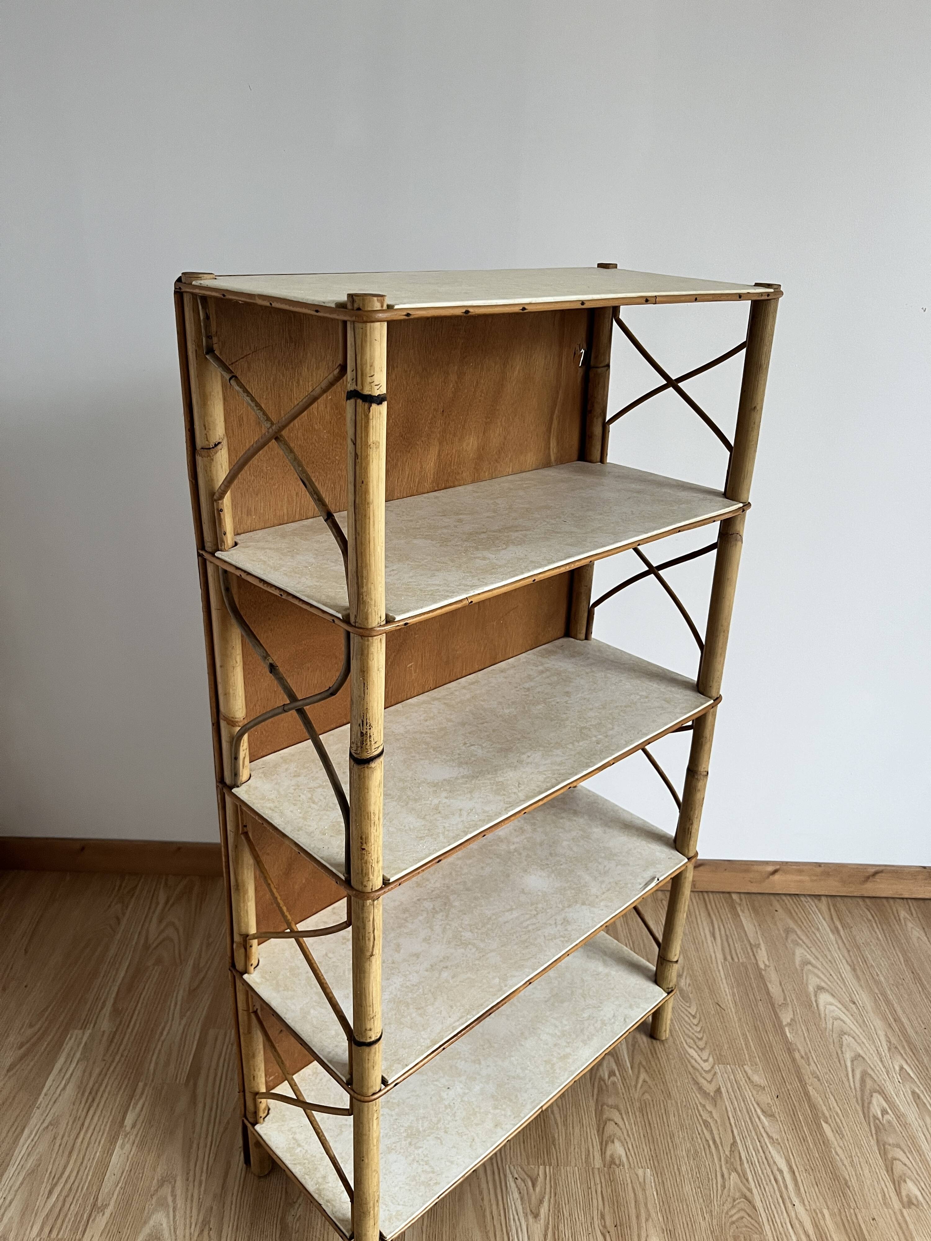 Rattan bookcase shelf