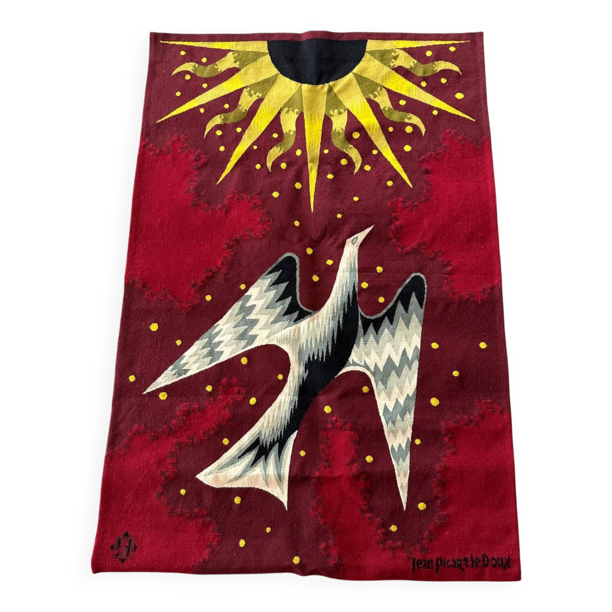 Tapisserie d’Aubusson Jean Picart le doux: l’oiseau ivre de soleil