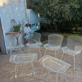 Chairs and footrest by Harry Bertoia