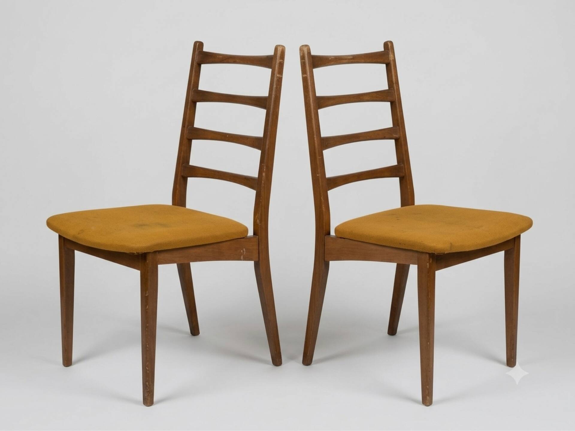 Pair of Vintage Scandinavian "Ladderback" Chairs (1960) - To Restore