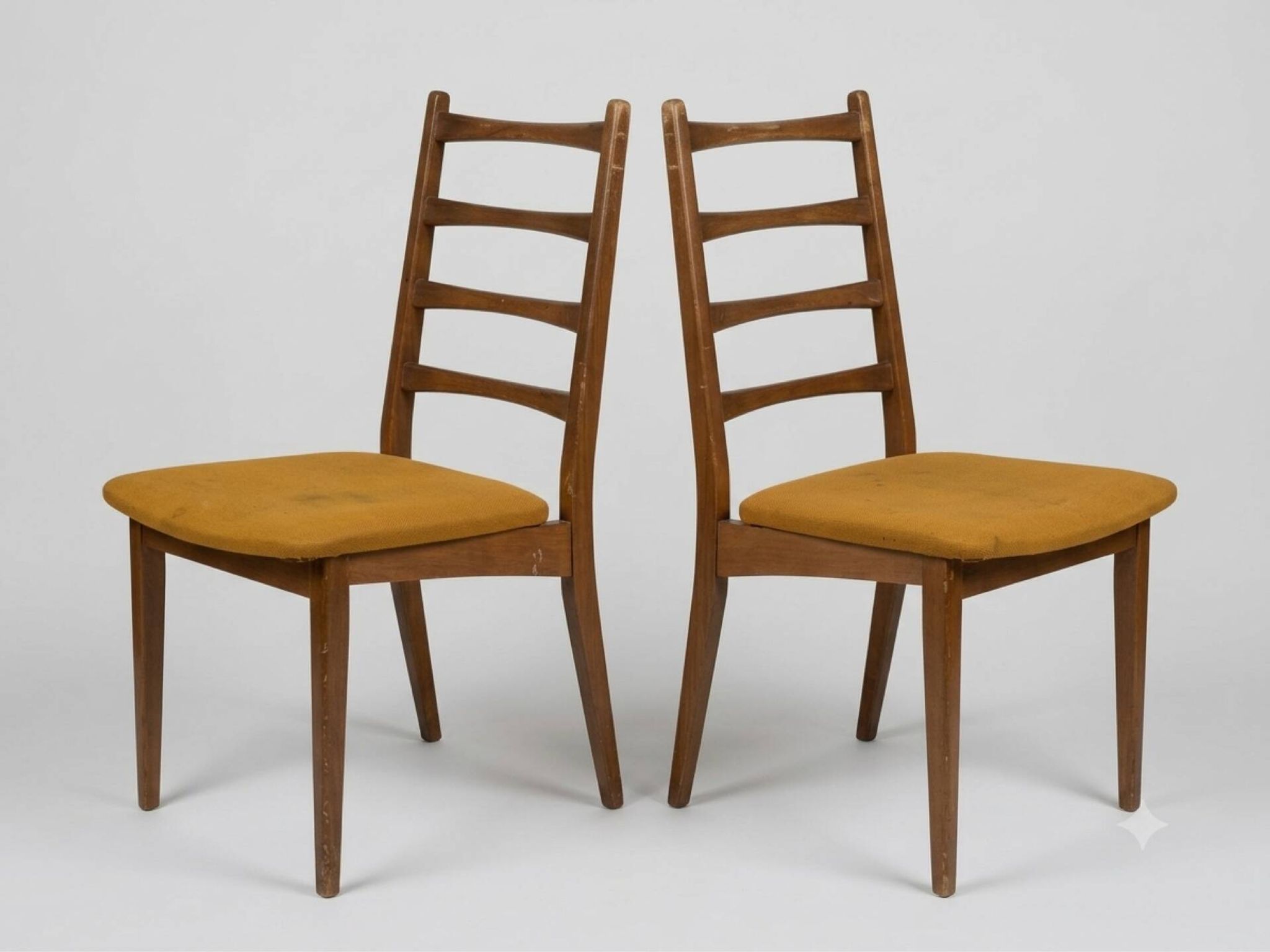 Pair of Vintage Scandinavian "Ladderback" Chairs (1960) - To Restore