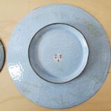 Plate and two decorative saucers enamelled with Persia decoration, circa 1940