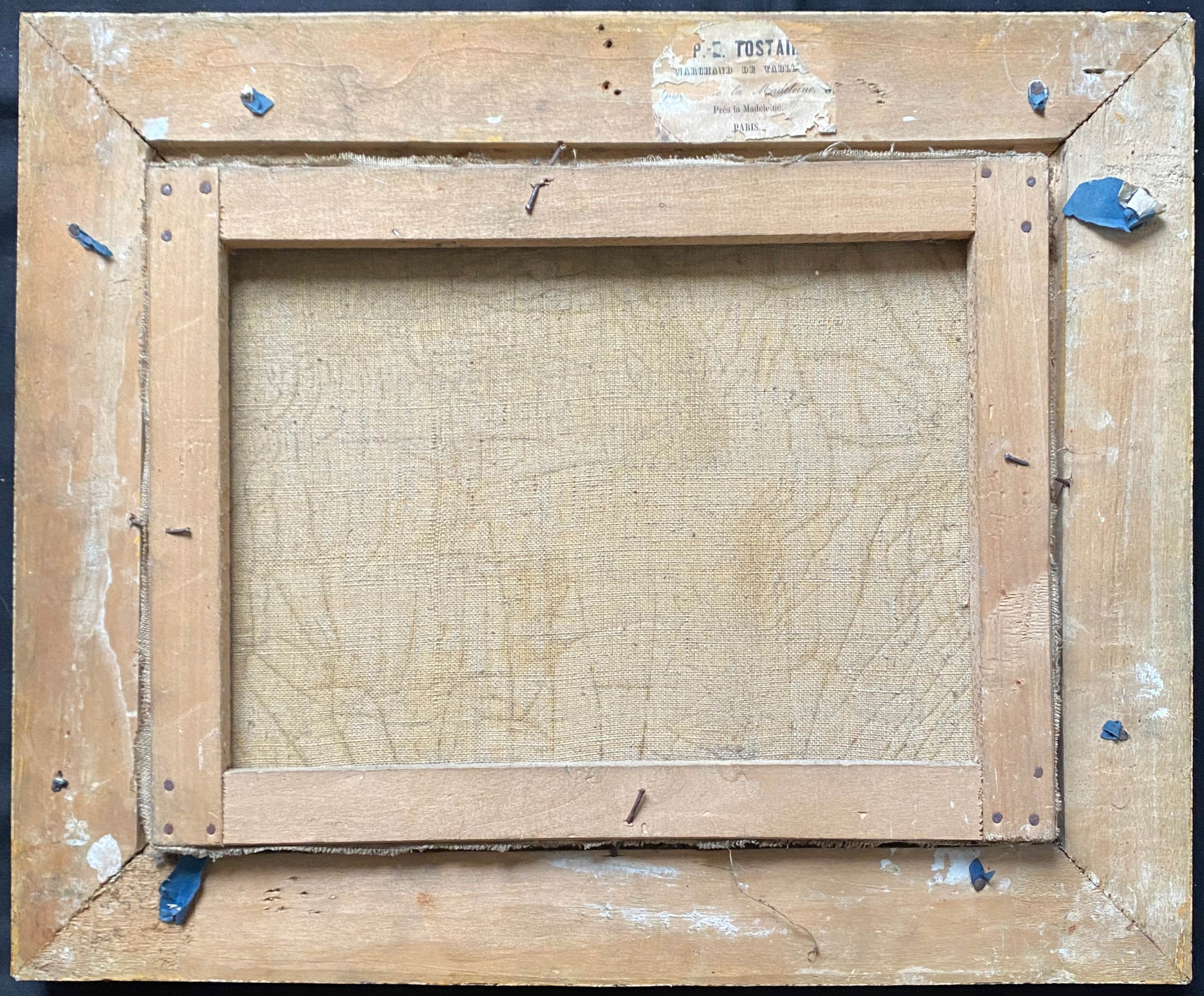 Table HST "Mountain landscape at the lively waterfall" XIX° + frame