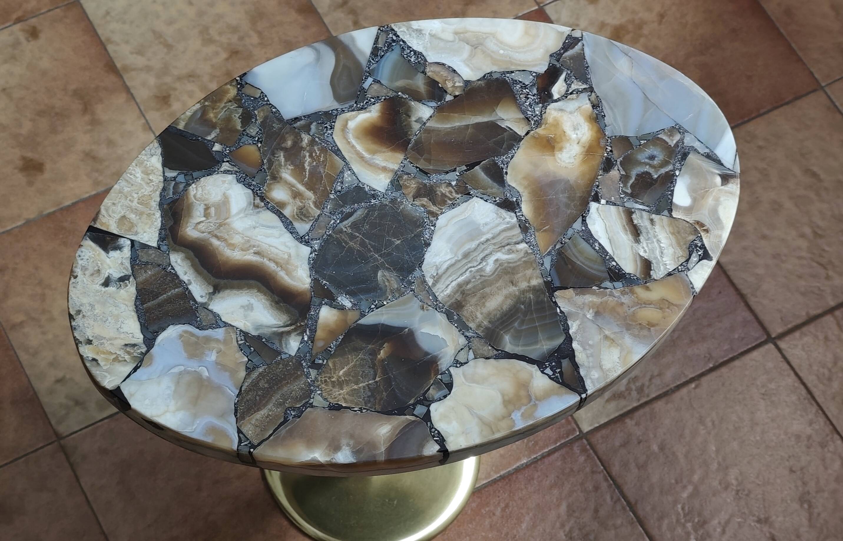 Set of 2 aragonite side tables – Unique pieces from Madagascar