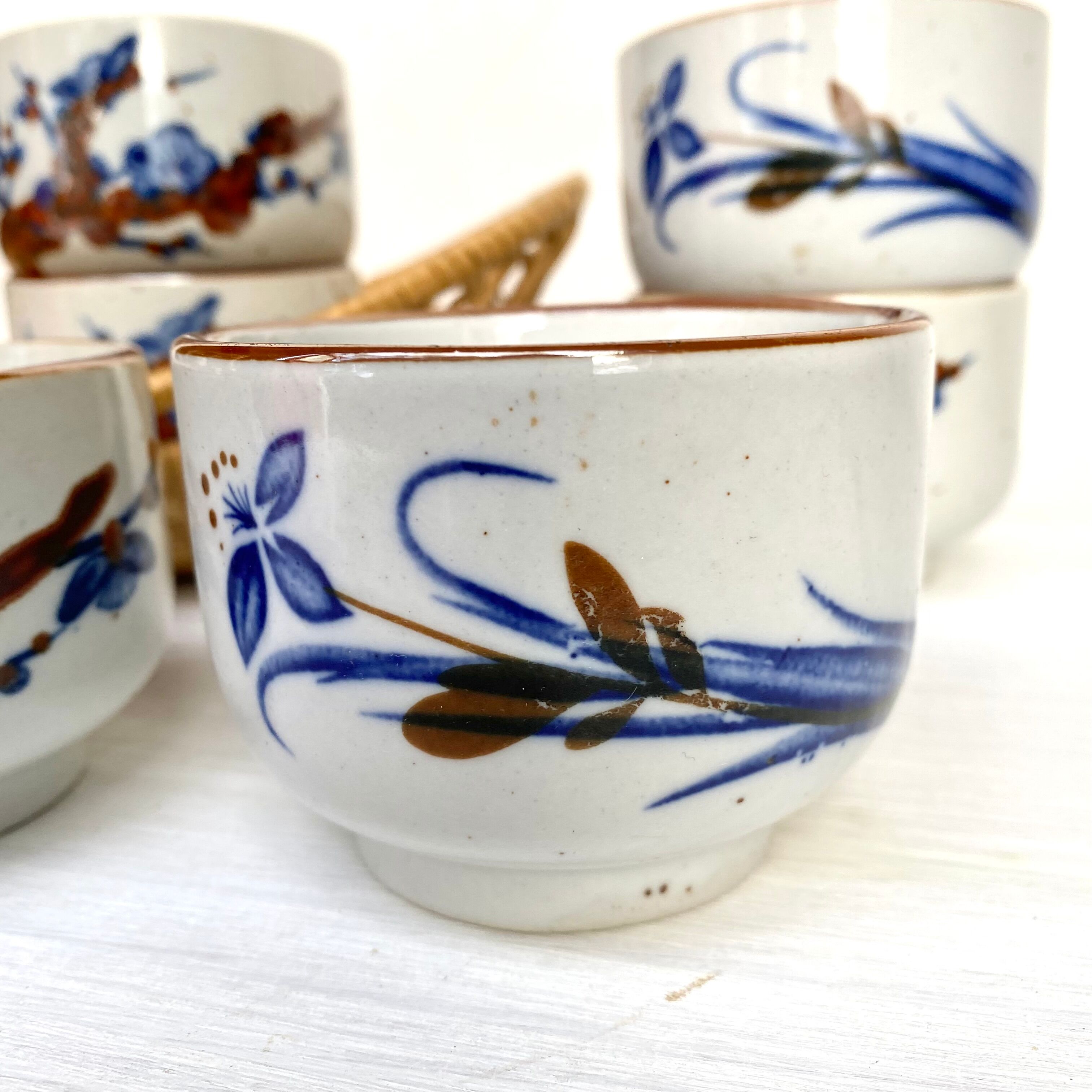 Vintage stoneware tea bowls