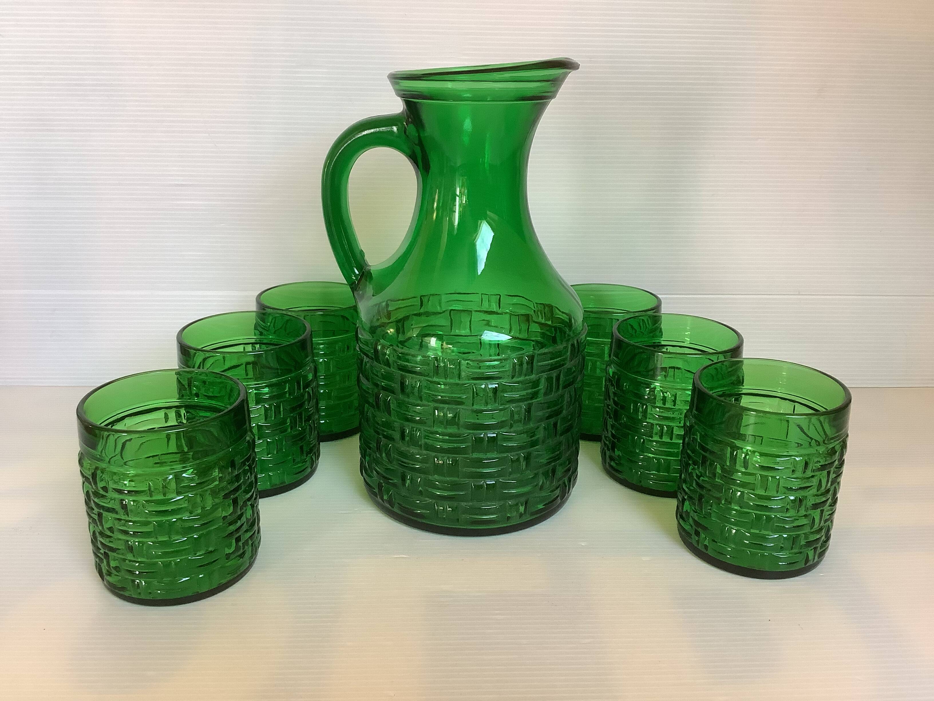 Bormioli Italy orangeade service pitcher glasses