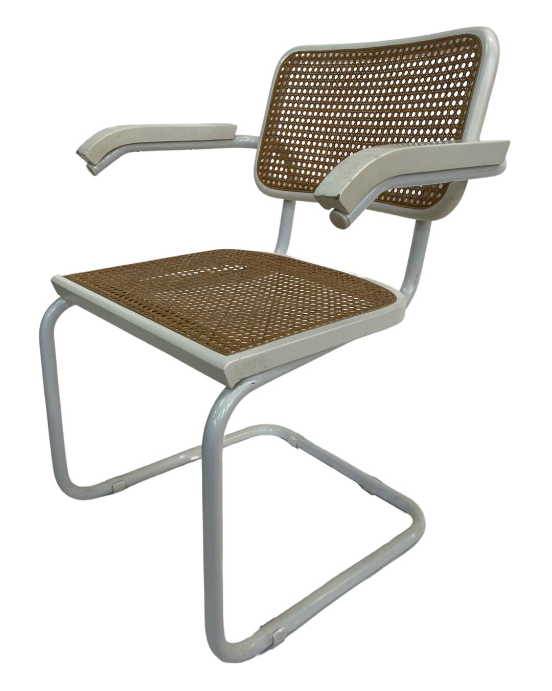 Cesca Chair model with armrest in white