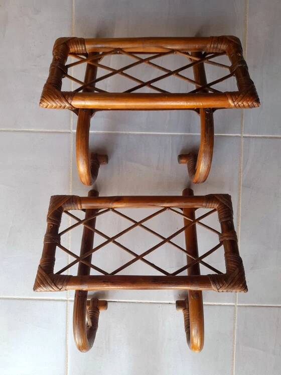 1960s rattan coat rack