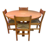 Pine table and 4 chairs