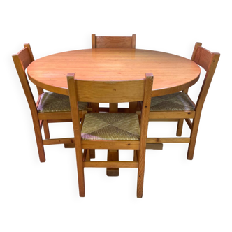 Pine table and 4 chairs