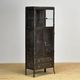 Antique industrial metal display cabinet, circa 1920