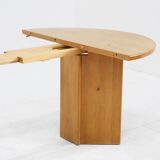 Table à manger ronde extensible vintage danoise en bois massif