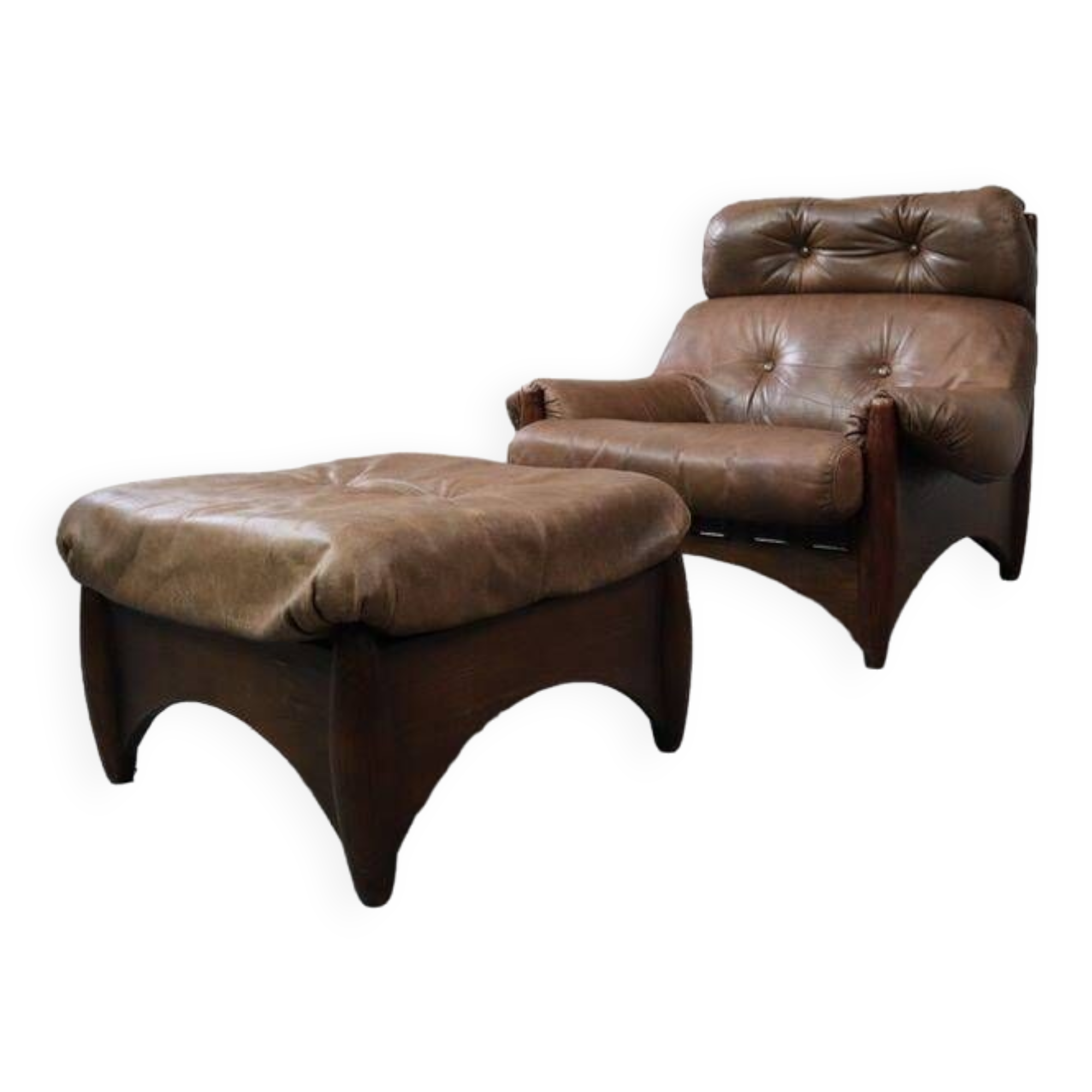 Ranger lounge chair with ottoman by Erik Deforce for Gervan Belgium, 1970.
