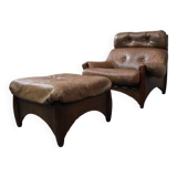 Ranger lounge chair with ottoman by Erik Deforce for Gervan Belgium, 1970.
