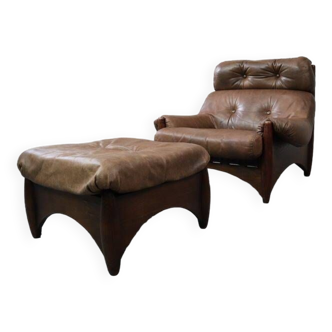 Ranger lounge chair with ottoman by Erik Deforce for Gervan Belgium, 1970.